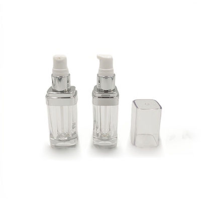 PMMA กระป๋องพื้นฐานว่างใส พร้อมปั๊ม สามารถรีไซเคิลได้ 15/30/50ml