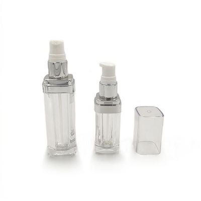 PMMA กระป๋องพื้นฐานว่างใส พร้อมปั๊ม สามารถรีไซเคิลได้ 15/30/50ml