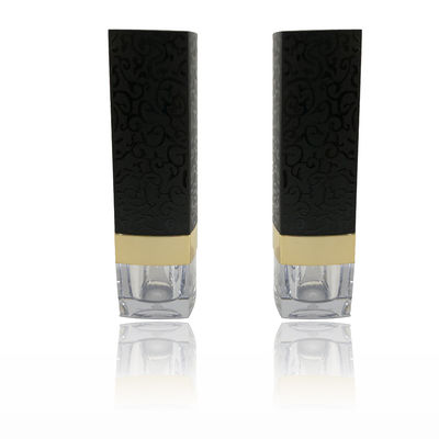 สีดําสวยๆ ช่องบรรจุลิปสติกเปล่า 21*72.7mm โลโก้ส่วนตัว