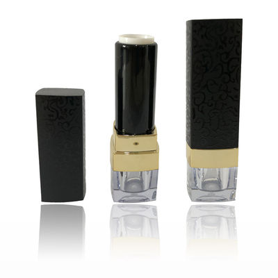 สีดําสวยๆ ช่องบรรจุลิปสติกเปล่า 21*72.7mm โลโก้ส่วนตัว