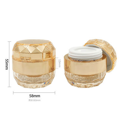 ปรับแต่ง 50 กรัม Acrylic Cosmetic Jar Diamond Jar Design ครีมบํารุงผิว